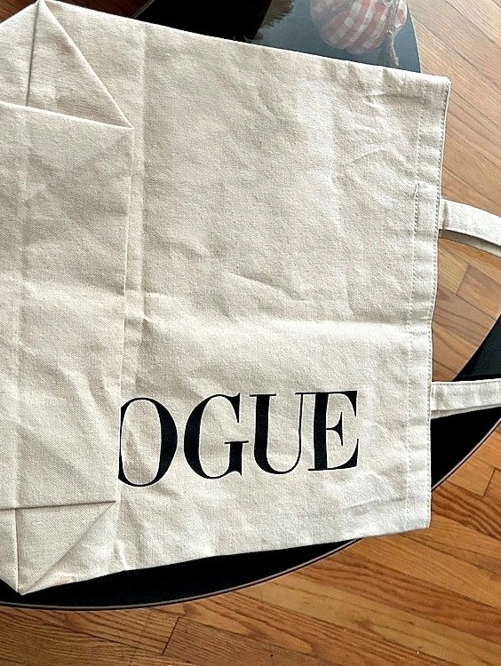 Vogue Magazine Promotional Canvas Tote Bag Cream